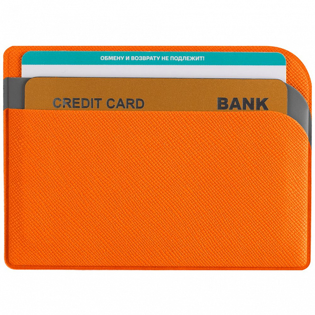 Чехол для карточек Dual, оранжевый с логотипом в Астрахани заказать по выгодной цене в кибермаркете AvroraStore