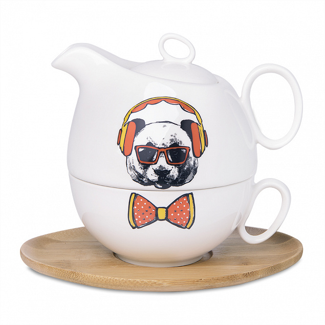 Набор  "Мила": чайник и чайная пара с логотипом в Астрахани заказать по выгодной цене в кибермаркете AvroraStore