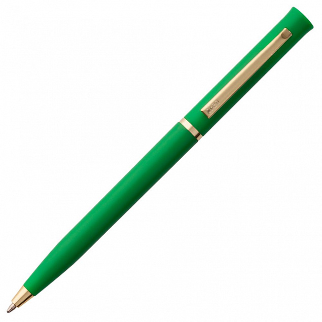 Ручка шариковая Euro Gold, зеленая с логотипом в Астрахани заказать по выгодной цене в кибермаркете AvroraStore