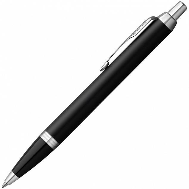 Ручка шариковая Parker IM Essential Muted Black CT, черная с логотипом в Астрахани заказать по выгодной цене в кибермаркете AvroraStore