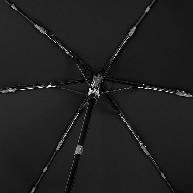 Зонт складной TS220 с безопасным механизмом, черный с логотипом в Астрахани заказать по выгодной цене в кибермаркете AvroraStore