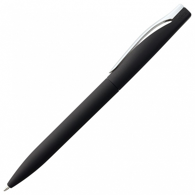 Ручка шариковая Pin Soft Touch, черная с логотипом в Астрахани заказать по выгодной цене в кибермаркете AvroraStore