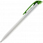 Ручка шариковая Favorite, белая с зеленым с логотипом в Астрахани заказать по выгодной цене в кибермаркете AvroraStore