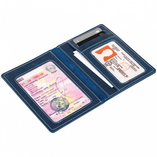 Бумажник водителя Apache, синий с логотипом в Астрахани заказать по выгодной цене в кибермаркете AvroraStore