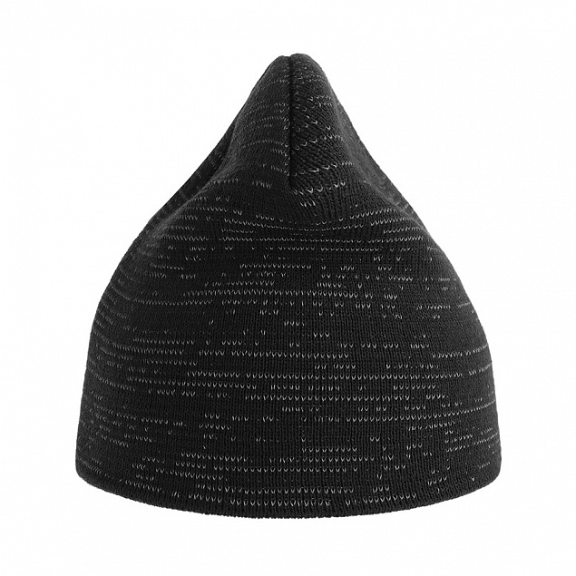 Шапка вязаная "SHINE" светоотражающая, черный, 50% переработанный полиэстер, 50% акрил  с логотипом в Астрахани заказать по выгодной цене в кибермаркете AvroraStore