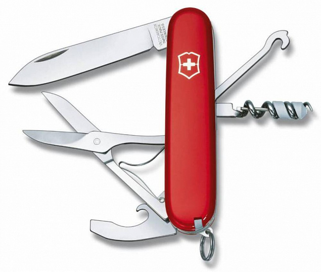 Офицерский нож Compact 91, красный с логотипом в Астрахани заказать по выгодной цене в кибермаркете AvroraStore