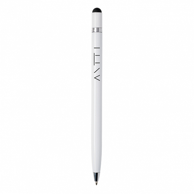 Металлическая ручка Simplistic, белый с логотипом в Астрахани заказать по выгодной цене в кибермаркете AvroraStore