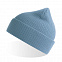 Шапка NELSON в рубчик с отворотом,100%  органический хлопок, голубой с логотипом в Астрахани заказать по выгодной цене в кибермаркете AvroraStore