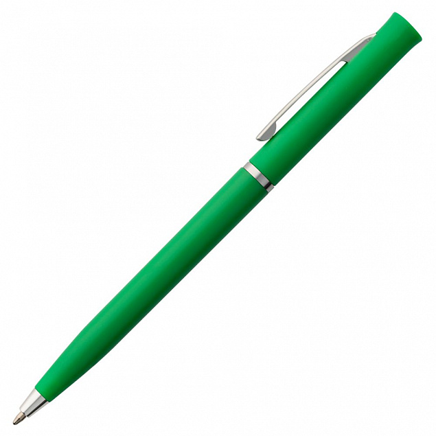 Ручка шариковая Euro Chrome, зеленая с логотипом в Астрахани заказать по выгодной цене в кибермаркете AvroraStore