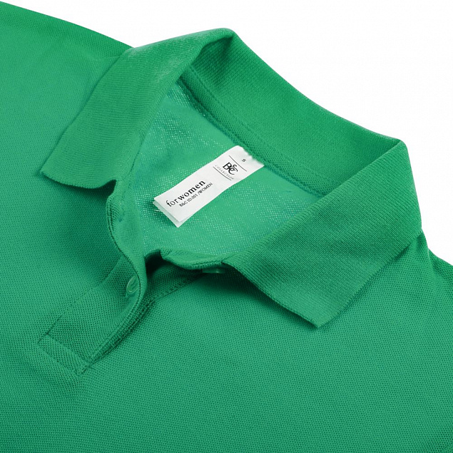 Рубашка поло женская ID.001 зеленая с логотипом в Астрахани заказать по выгодной цене в кибермаркете AvroraStore