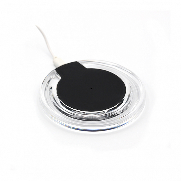 Беспроводное зарядное устройство Spoony, черный с логотипом в Астрахани заказать по выгодной цене в кибермаркете AvroraStore