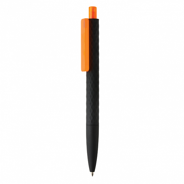 Черная ручка X3 Smooth Touch, оранжевый с логотипом в Астрахани заказать по выгодной цене в кибермаркете AvroraStore