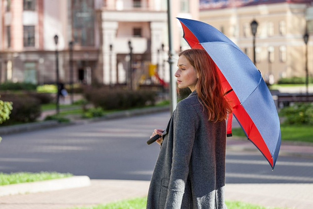 Зонт наоборот Style, трость, темно-синий с логотипом в Астрахани заказать по выгодной цене в кибермаркете AvroraStore