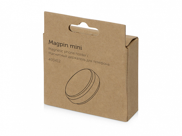 Магнитный держатель для телефона Magpin mini, черный/стальной с логотипом в Астрахани заказать по выгодной цене в кибермаркете AvroraStore