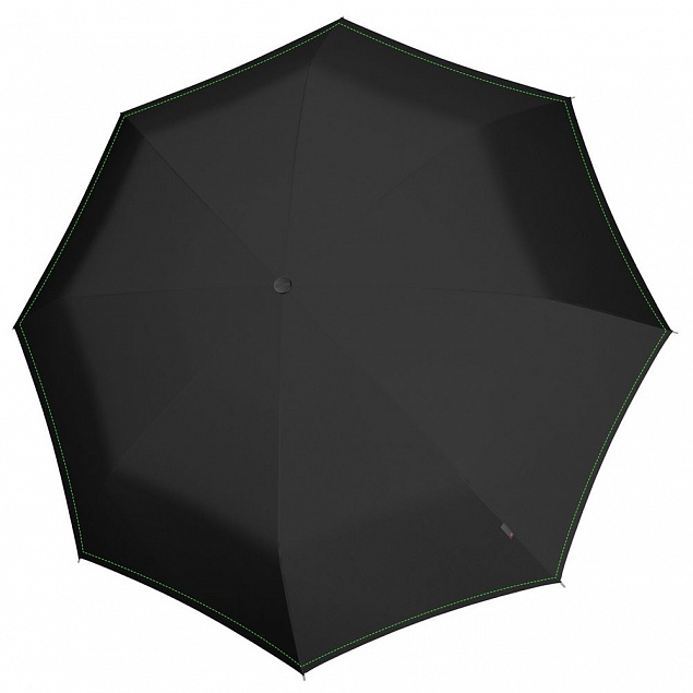 Складной зонт U.090, черный с неоново-зеленым с логотипом в Астрахани заказать по выгодной цене в кибермаркете AvroraStore