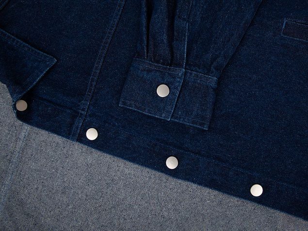 Куртка джинсовая O1, темно-синяя с логотипом в Астрахани заказать по выгодной цене в кибермаркете AvroraStore