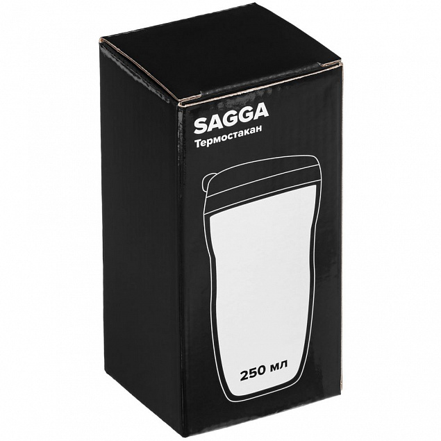 Термостакан Sagga, белый с логотипом в Астрахани заказать по выгодной цене в кибермаркете AvroraStore