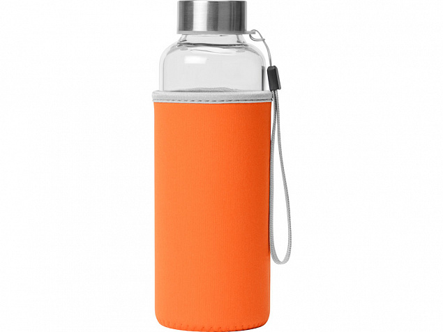 Бутылка для воды Pure c чехлом, 420 мл, оранжевый с логотипом в Астрахани заказать по выгодной цене в кибермаркете AvroraStore