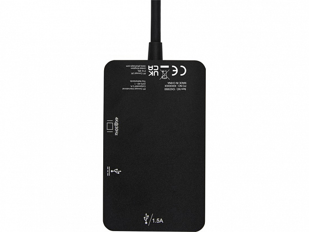 ADAPT Алюминиевый мультимедийный переходник Type-C (USB-A/Type-C/HDMI), черный с логотипом в Астрахани заказать по выгодной цене в кибермаркете AvroraStore