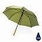 Автоматический зонт-трость с бамбуковой рукояткой Impact из RPET AWARE™, d103 см с логотипом в Астрахани заказать по выгодной цене в кибермаркете AvroraStore