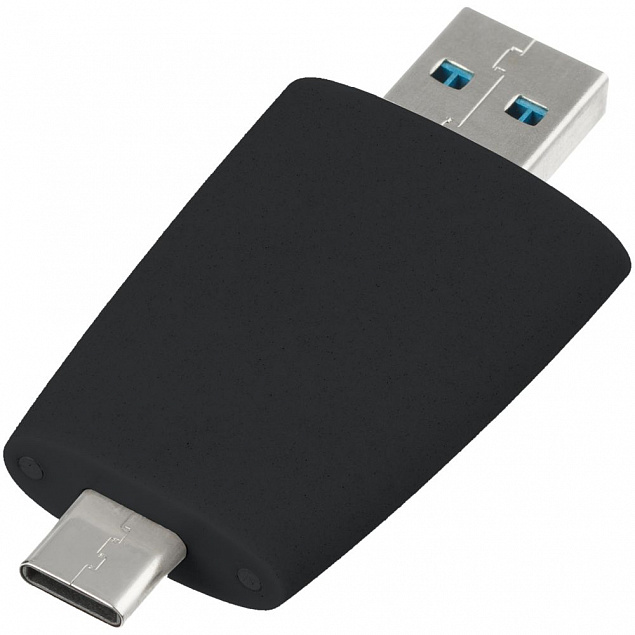 Флешка Pebble Type-C, USB 3.0, черная, 16 Гб с логотипом в Астрахани заказать по выгодной цене в кибермаркете AvroraStore