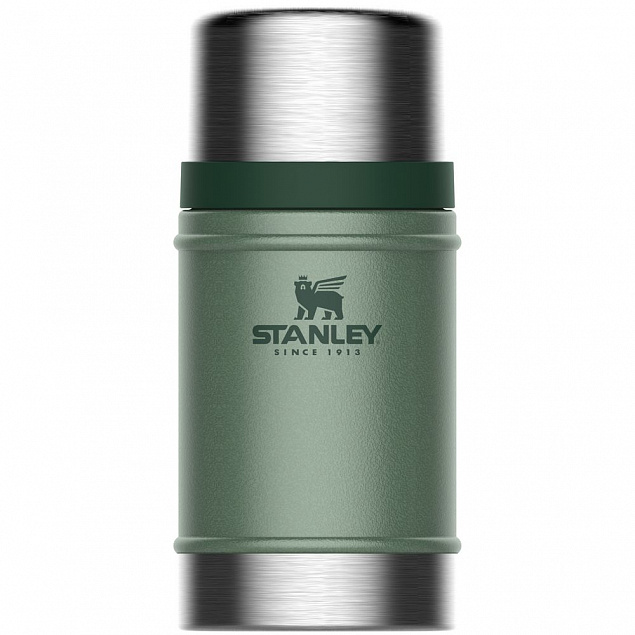 Термос для еды Stanley Classic 700, темно-зеленый с логотипом в Астрахани заказать по выгодной цене в кибермаркете AvroraStore