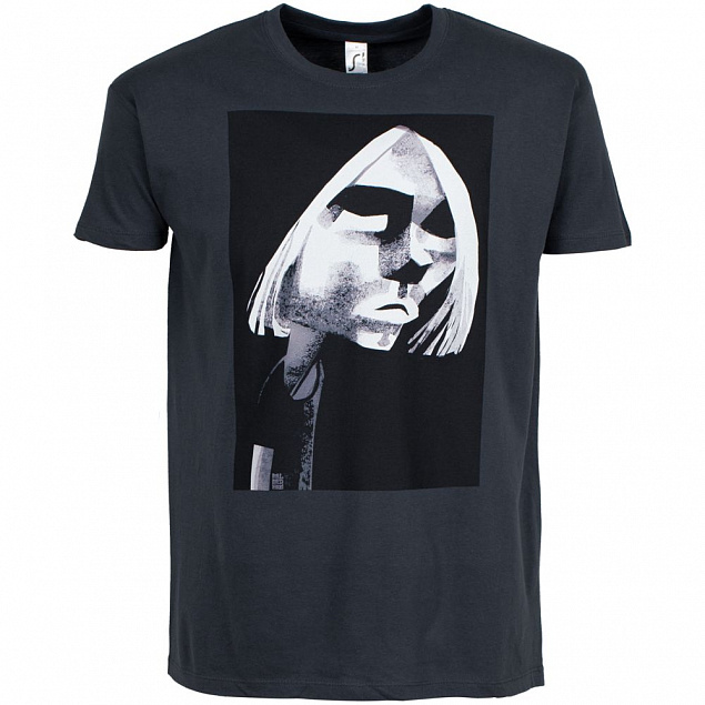 Футболка «Меламед. Kurt Cobain», темно-серая с логотипом в Астрахани заказать по выгодной цене в кибермаркете AvroraStore