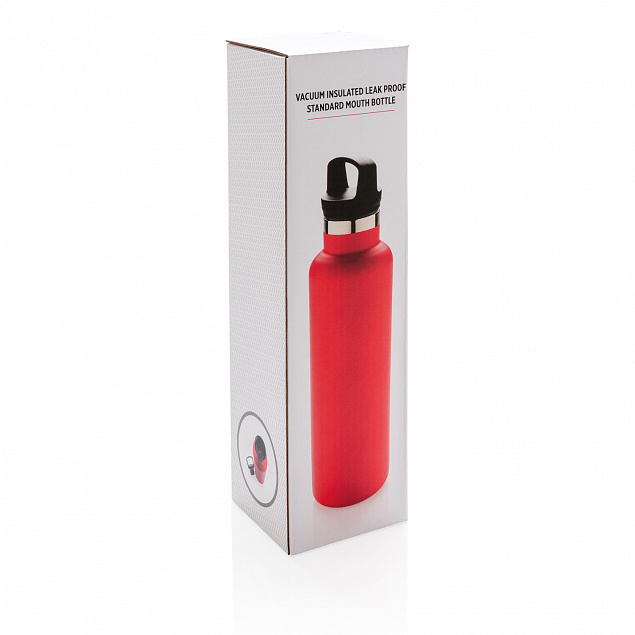 Герметичная вакуумная бутылка, красная с логотипом в Астрахани заказать по выгодной цене в кибермаркете AvroraStore