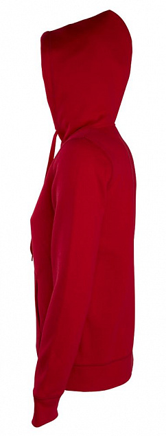 Толстовка женская на молнии с капюшоном Seven Women 290, красная с логотипом в Астрахани заказать по выгодной цене в кибермаркете AvroraStore