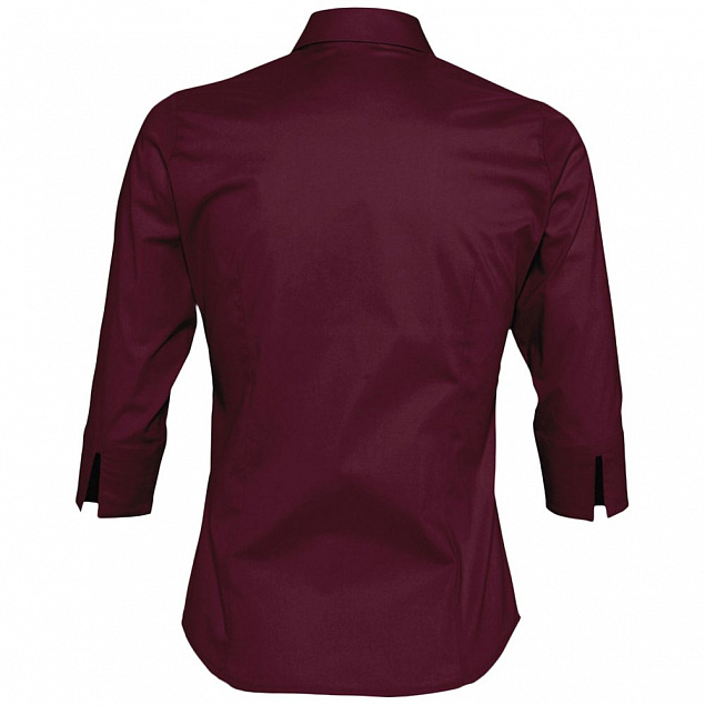 Рубашка женская с рукавом 3/4 EFFECT 140, бордовая с логотипом в Астрахани заказать по выгодной цене в кибермаркете AvroraStore