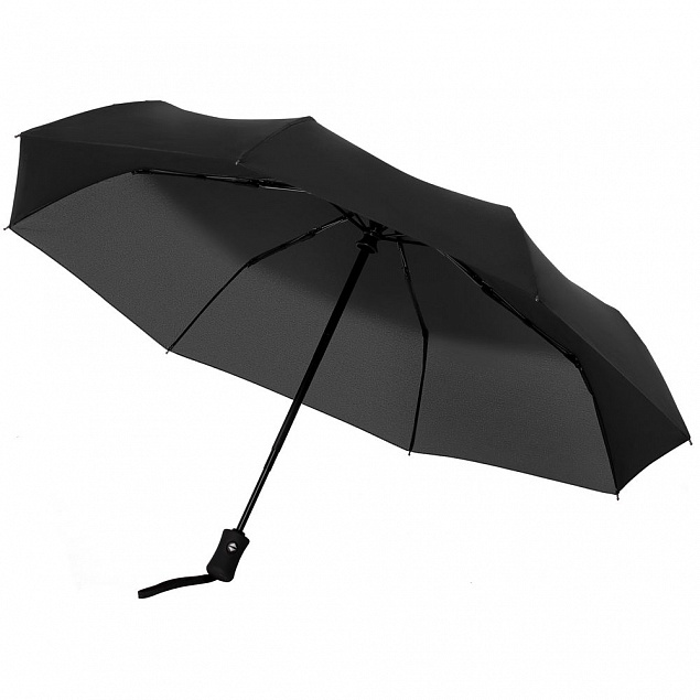 Зонт складной Monsoon, черный с логотипом в Астрахани заказать по выгодной цене в кибермаркете AvroraStore