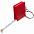 Брелок с рулеткой Square ver.2, красный с логотипом в Астрахани заказать по выгодной цене в кибермаркете AvroraStore