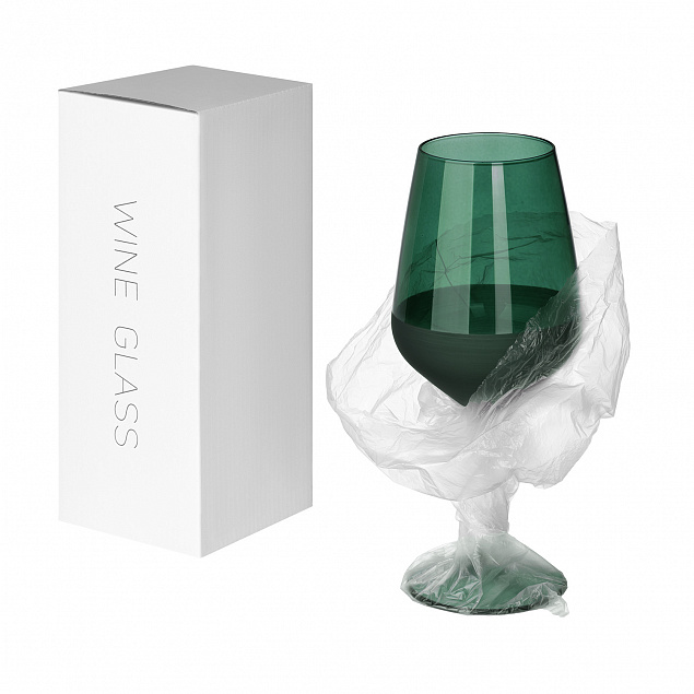 Бокал для вина, Emerald, 490 ml, зеленый с логотипом в Астрахани заказать по выгодной цене в кибермаркете AvroraStore