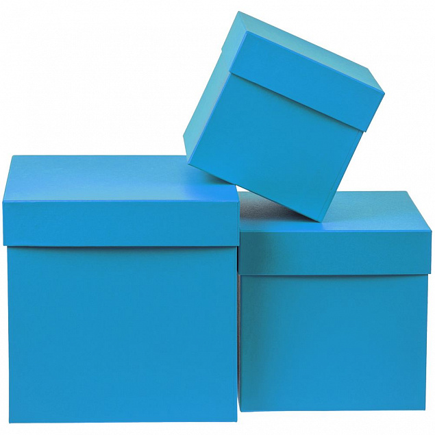 Коробка Cube L, голубая с логотипом в Астрахани заказать по выгодной цене в кибермаркете AvroraStore