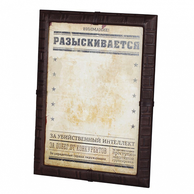 Панно-фоторамка «Внимание! Розыск», натуральная кожа с логотипом в Астрахани заказать по выгодной цене в кибермаркете AvroraStore
