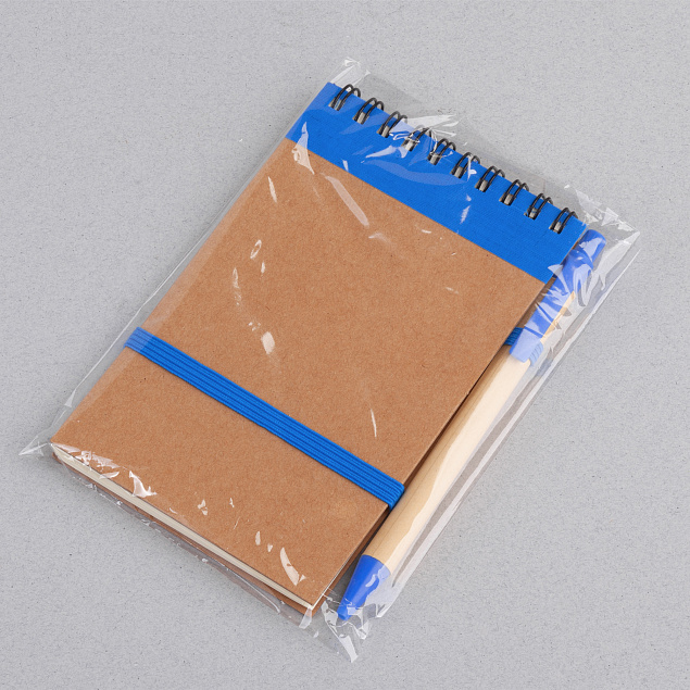 Блокнот с ручкой "Papyrus", синий с логотипом в Астрахани заказать по выгодной цене в кибермаркете AvroraStore