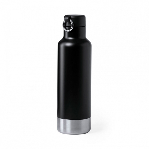 Бутылка для воды PERNAL, чёрный, 750 мл,  нержавеющая сталь с логотипом в Астрахани заказать по выгодной цене в кибермаркете AvroraStore