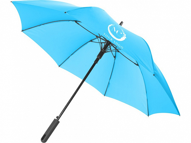 Противоштормовой зонт Noon 23 полуавтомат, аква с логотипом в Астрахани заказать по выгодной цене в кибермаркете AvroraStore