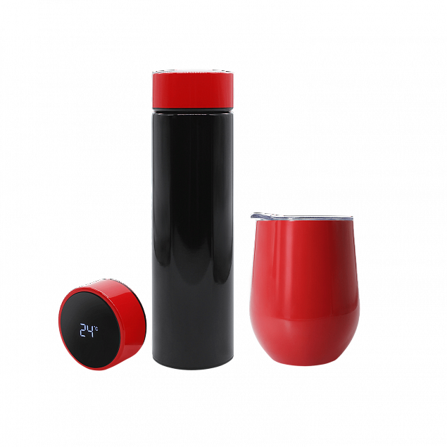 Набор Hot Box Duo CB grey (черный с красным) с логотипом в Астрахани заказать по выгодной цене в кибермаркете AvroraStore