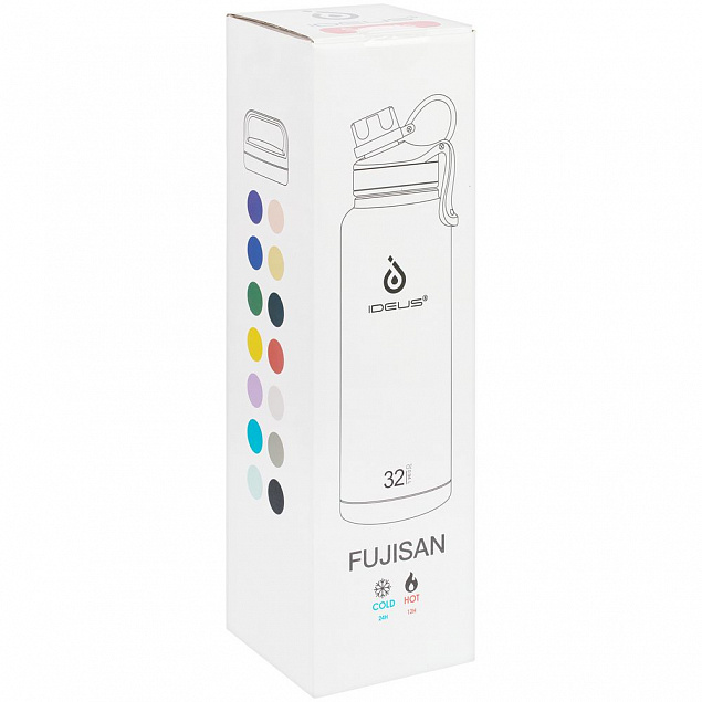 Термобутылка Fujisan XL, серая с логотипом в Астрахани заказать по выгодной цене в кибермаркете AvroraStore