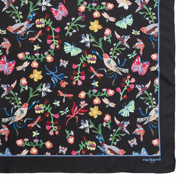 Платок Butterfly Silk, черный с логотипом в Астрахани заказать по выгодной цене в кибермаркете AvroraStore