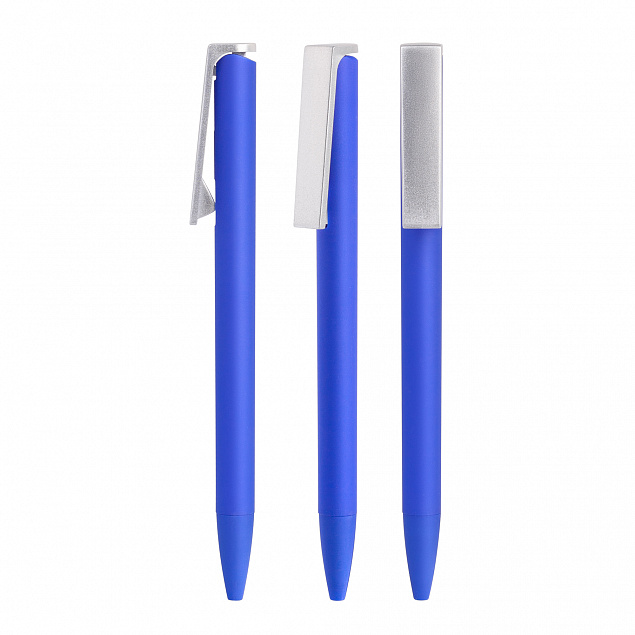 Ручка шариковая "Clive", синий, покрытие soft touch с логотипом в Астрахани заказать по выгодной цене в кибермаркете AvroraStore