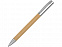 Ручка бамбуковая шариковая Saga, хром/бамбук с логотипом в Астрахани заказать по выгодной цене в кибермаркете AvroraStore