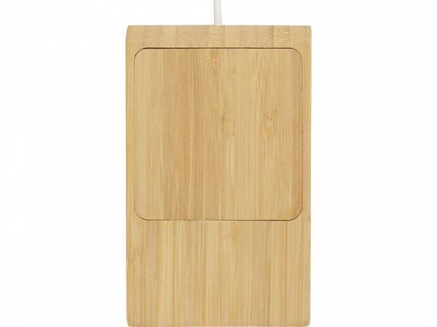 Беспроводное зарядное устройство из бамбука «Jetty», 10 Вт с логотипом в Астрахани заказать по выгодной цене в кибермаркете AvroraStore
