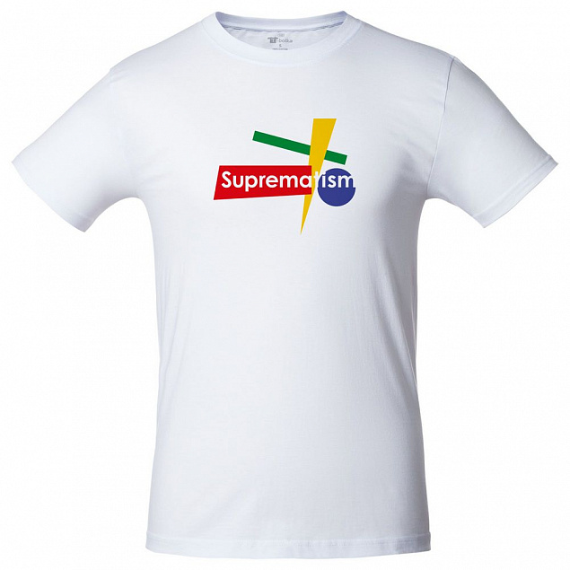 Футболка Suprematism, белая с логотипом в Астрахани заказать по выгодной цене в кибермаркете AvroraStore