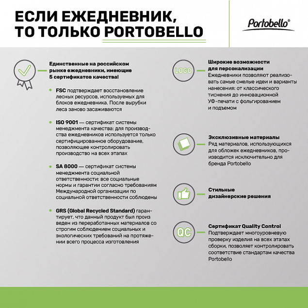 Ежедневник Portobello Trend, Spark, недатированный, серый с логотипом в Астрахани заказать по выгодной цене в кибермаркете AvroraStore