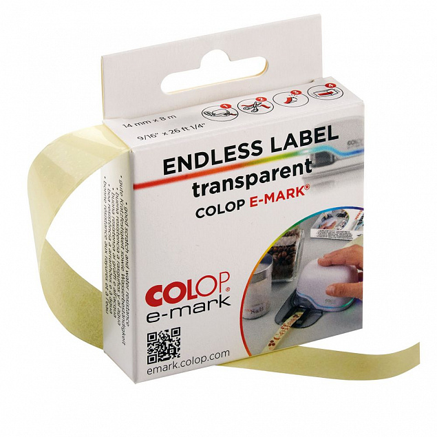 Клейкая лента для принтера Colop e-mark, прозрачная с логотипом в Астрахани заказать по выгодной цене в кибермаркете AvroraStore