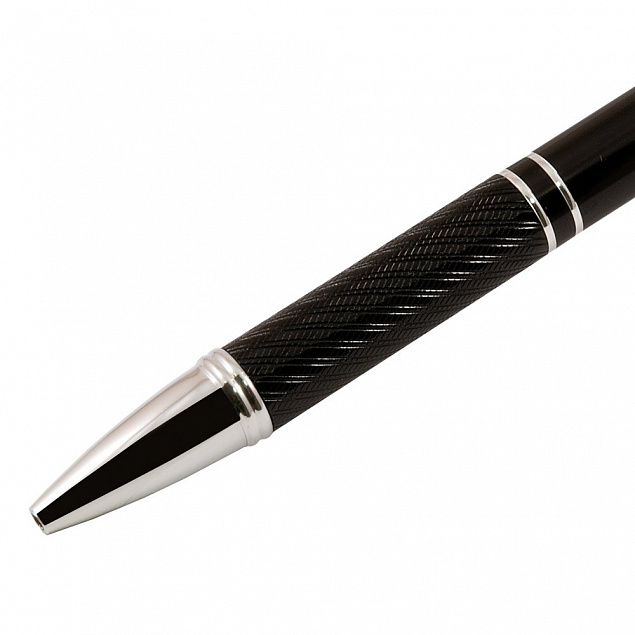 Шариковая ручка Crocus, черная с логотипом в Астрахани заказать по выгодной цене в кибермаркете AvroraStore