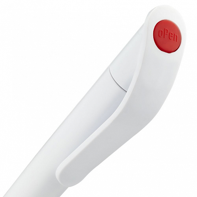 Ручка шариковая Grip, белая с красным с логотипом в Астрахани заказать по выгодной цене в кибермаркете AvroraStore