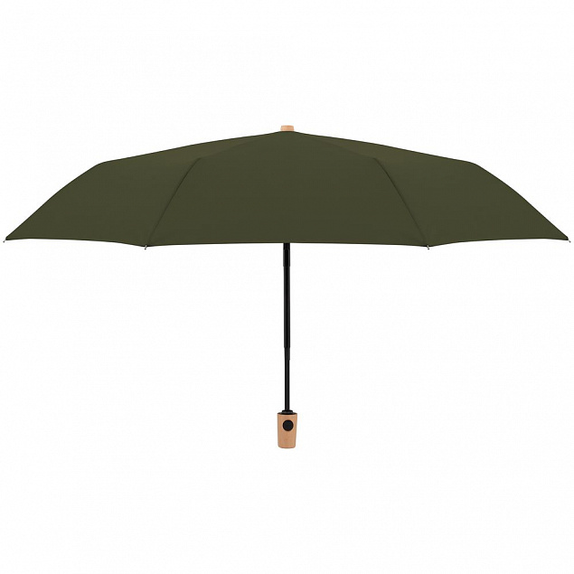 Зонт складной Nature Magic, зеленый с логотипом в Астрахани заказать по выгодной цене в кибермаркете AvroraStore